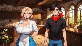 [Giant Tits 3D, On, Taboo] Farmer Kink Taboo Hentai Game EP 22 Nurse Squirt On My Cock While Rub Her Panties And Cum On Her Tits